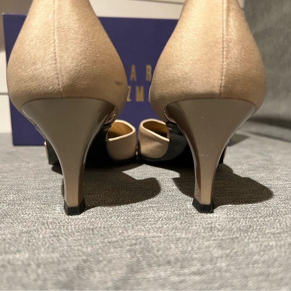 Stuart Weitzman Women's Toucan Taupe Crepe Fabric Pumps Size 9 - Picture 4 of 9